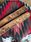 Vintage Hand Tooled Brown Leather ‘DWAIN’ Belt