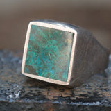 Vintage Sterling Chrysocolla Ring 8