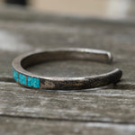 Vintage Sterling Crushed Turquoise Inlay Cuff