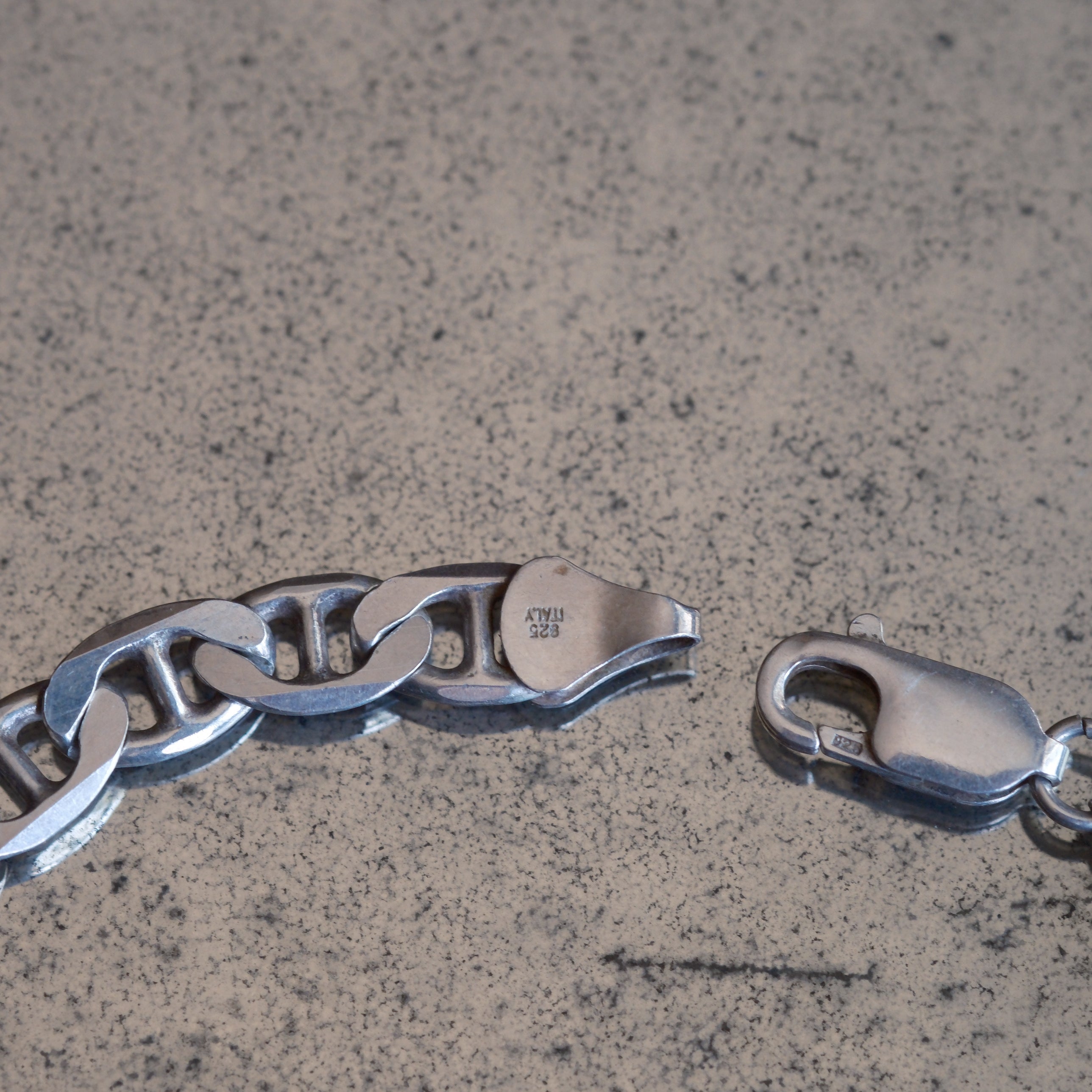 Vintage Sterling Silver Mariner Chain Necklace 18"