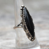 Vintage Sterling Onyx Ring 6.25