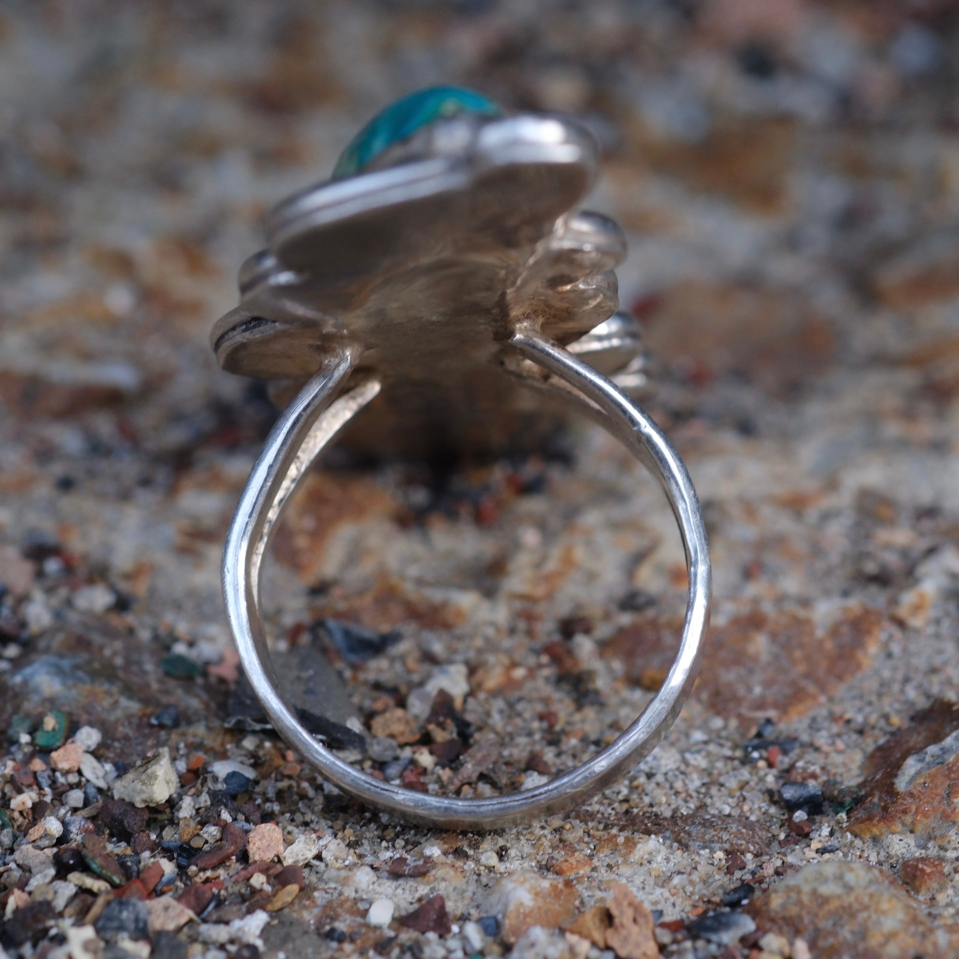 Huge Vintage Sterling Turquoise Ring 9