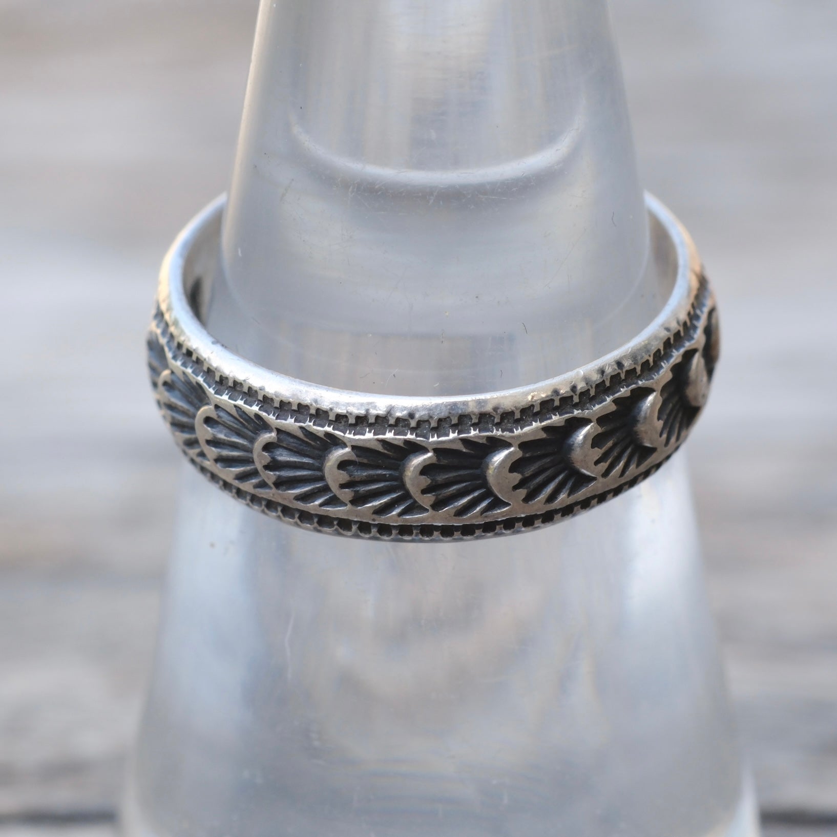 Vintage Sterling Stamped Band Ring 7