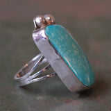 Vintage Sterling Turquoise Ring 6.75