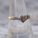 Vintage Sterling Silver Heart Band 7.25