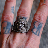 Vintage Sterling Big Chief Ring 9.25