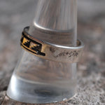 Vintage Sterling and 14k Gold Band 9.75