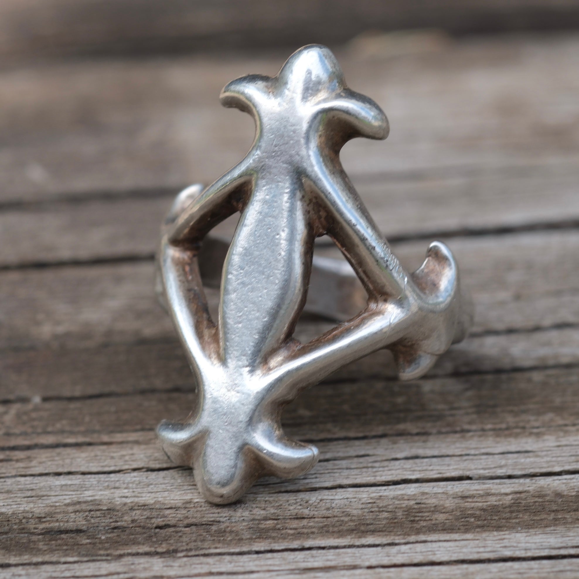 Vintage Sterling Silver Sandcast Ring 5.75