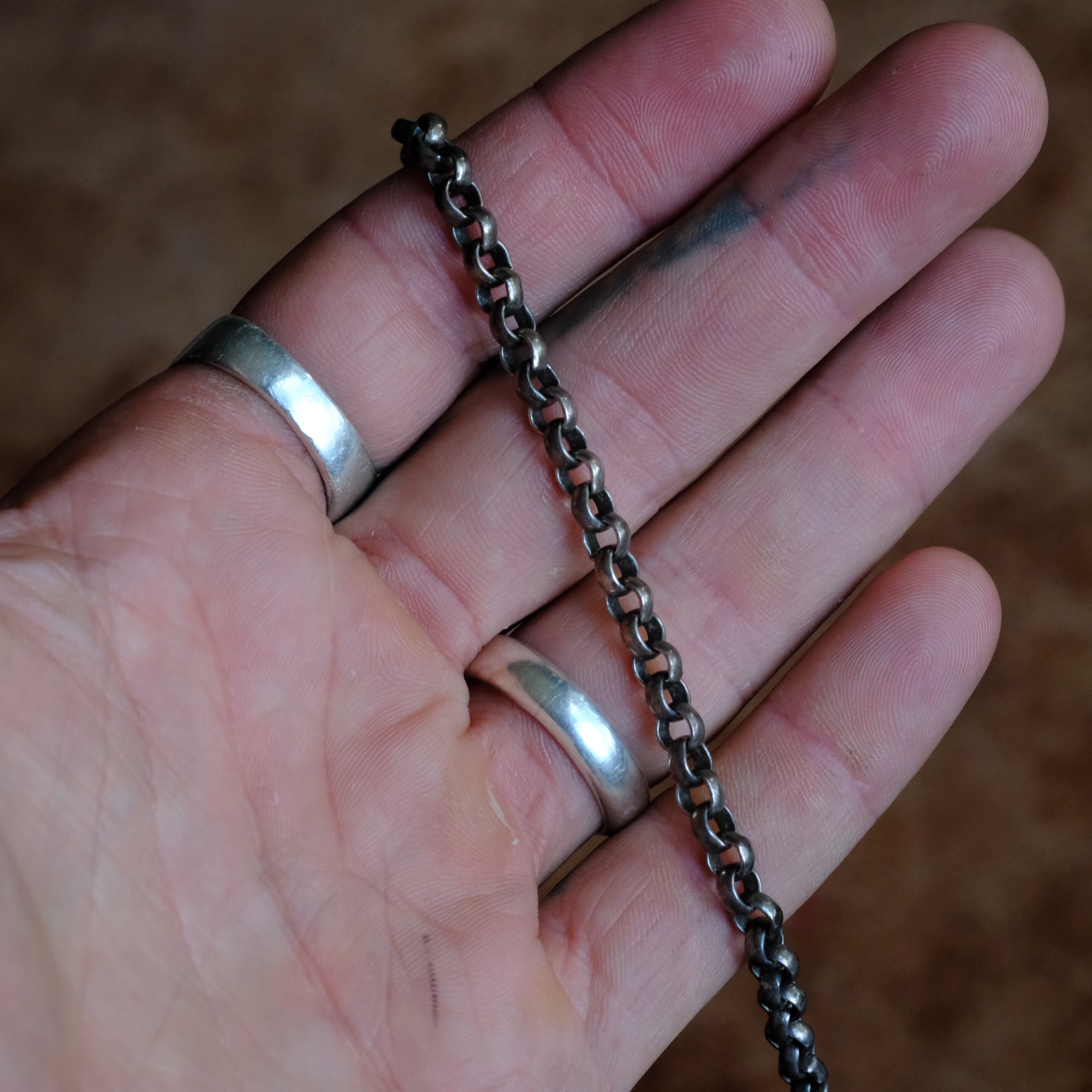 Vintage Sterling Silver Rolo Chain Bracelet