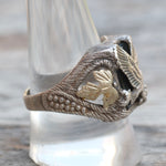 Vintage Sterling Onyx Eagle Ring 10.75