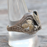 Vintage Sterling Onyx Eagle Ring 10.75