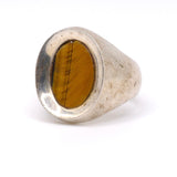 Vintage Sterling Tigers Eye Signet Ring 6.5