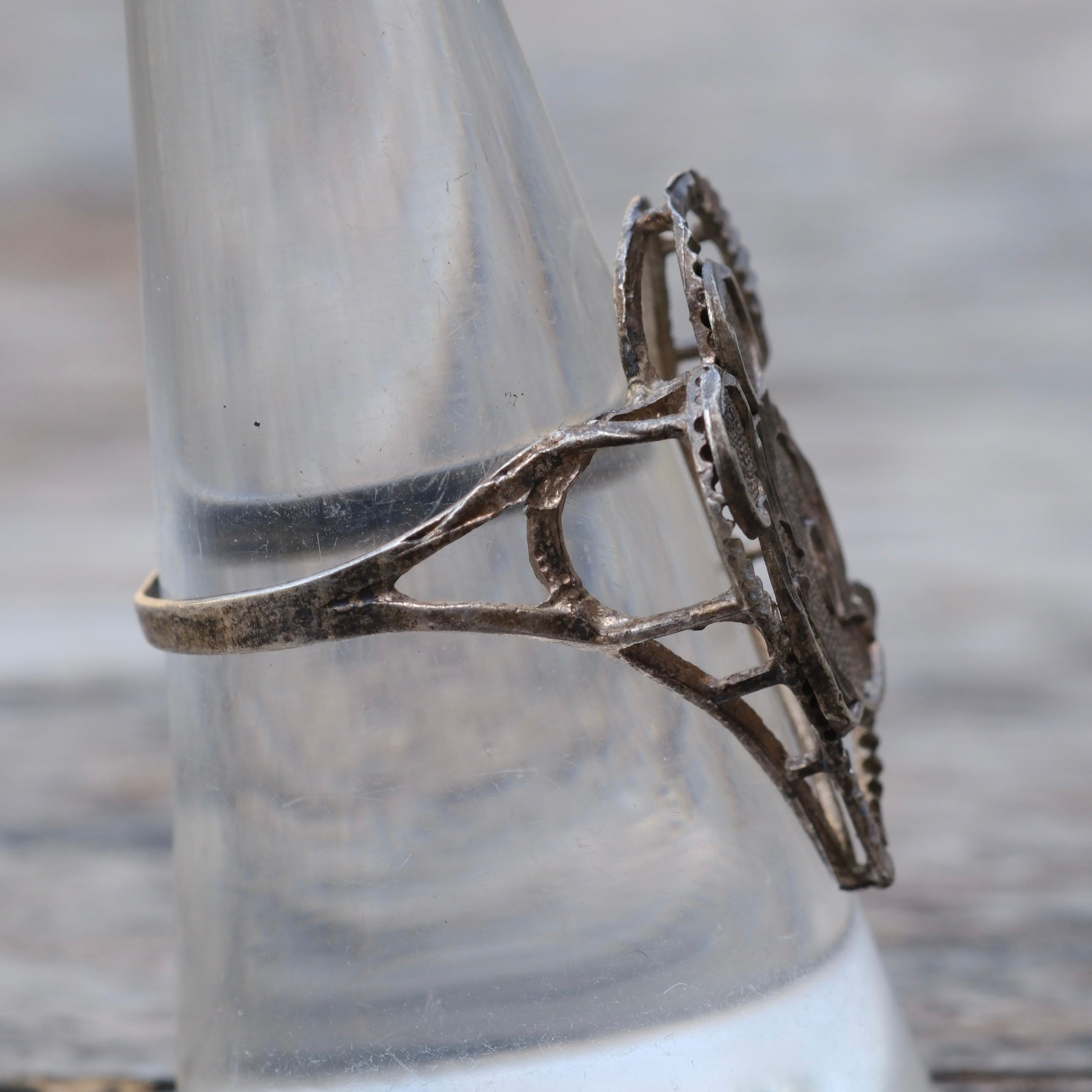 Vintage Sterling Mickey Ring 8.25