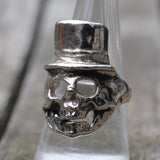 Vintage White Bronze Biker Ring 8.75