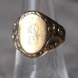 Vintage Gold Toned Sterling Signet Ring 6.5