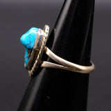 Vintage Sterling Turquoise Roper Ring 6.25
