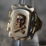 Vintage 1950’s Skull and Crossbones Mexican Biker Souvenir Ring 8.75