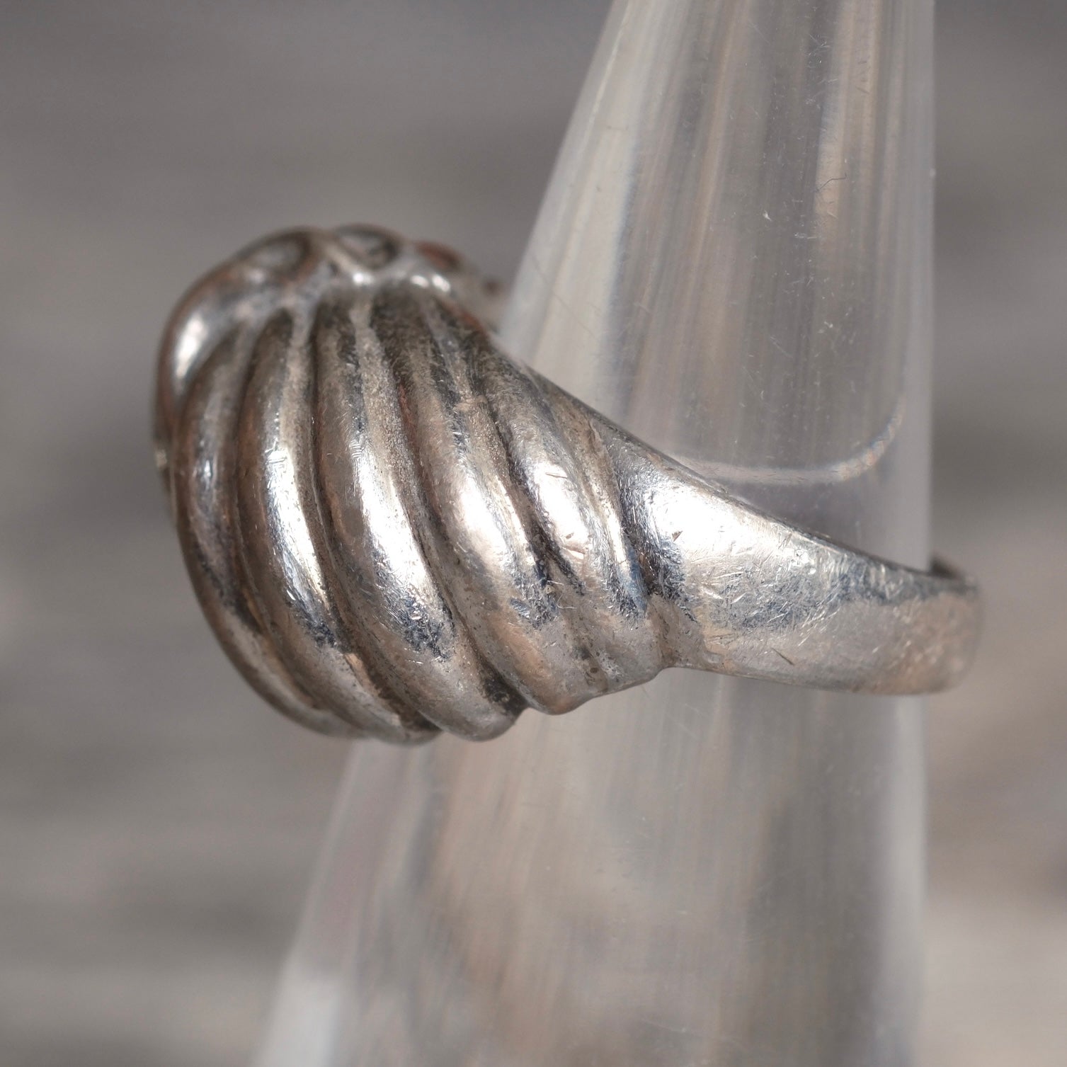 Vintage Sterling Silver Modernist Ring 4.75