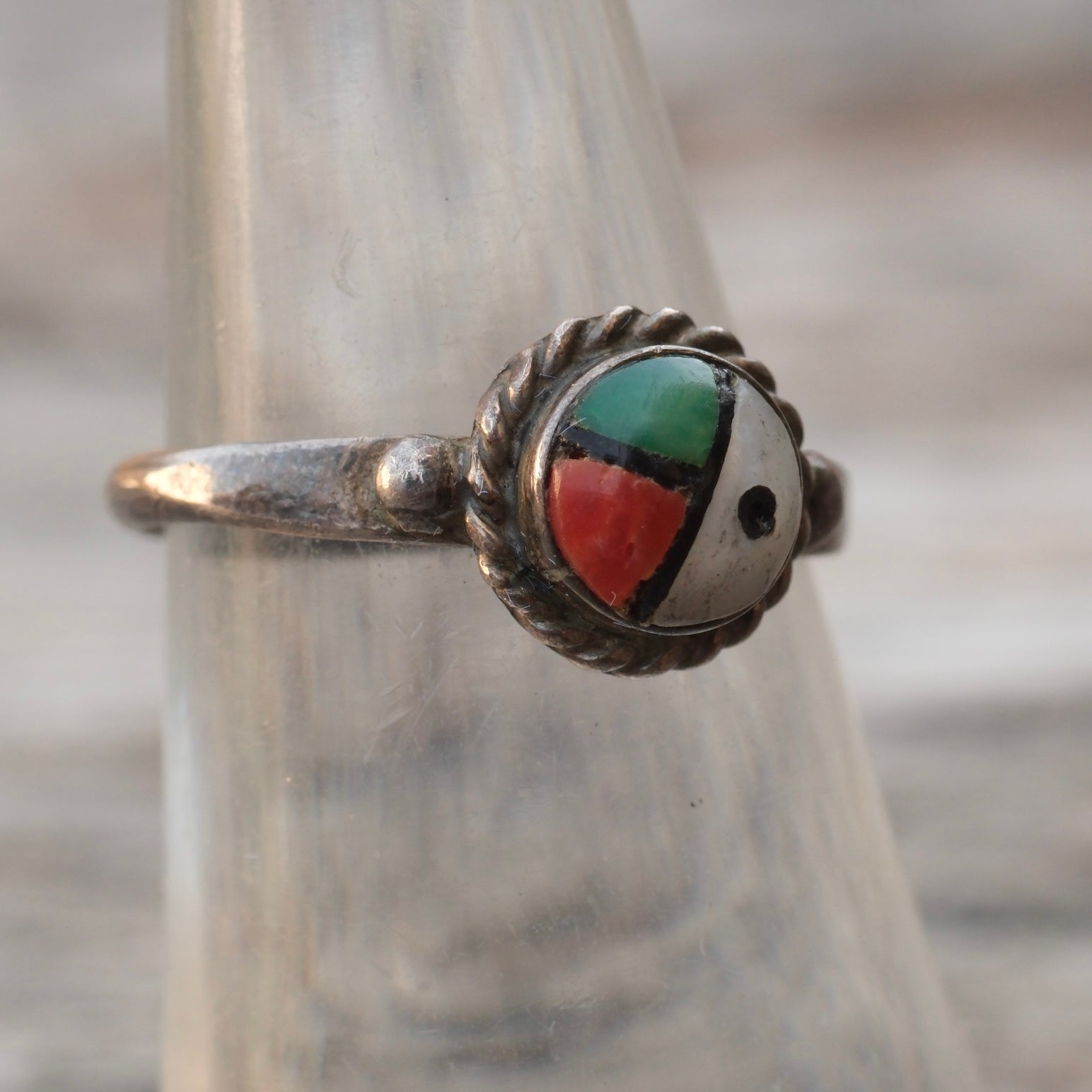 Vintage Sterling Zuni Sunface Ring 6.5