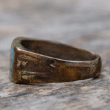 Vintage Sterling Crushed Turquoise Inlay Band 10.75