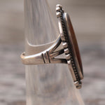 Vintage Sterling Petrified Wood Ring 4.75