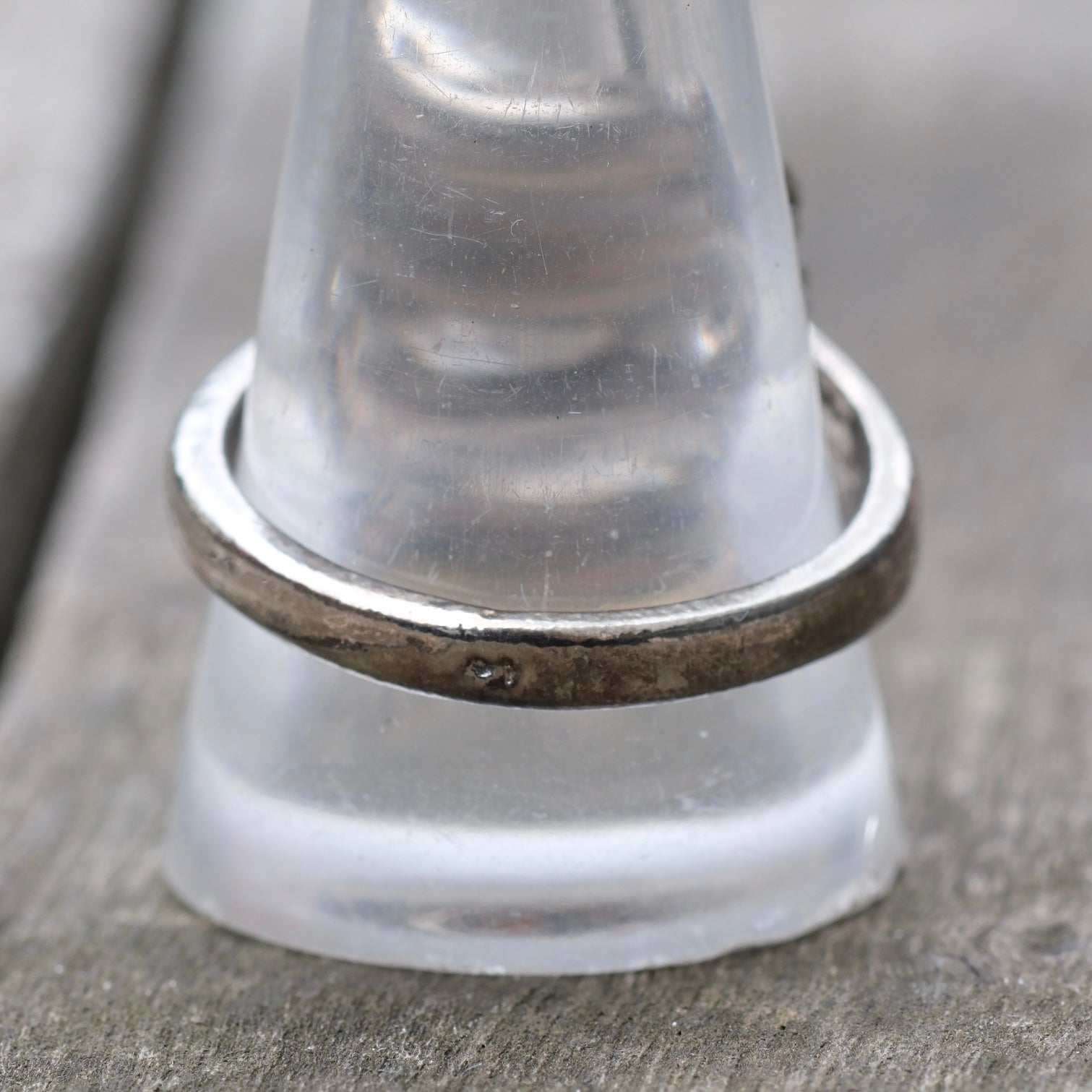 Vintage White Bronze Biker Ring 12