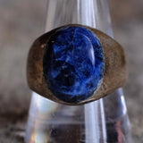 Vintage Sterling Lapis Signet Ring 10
