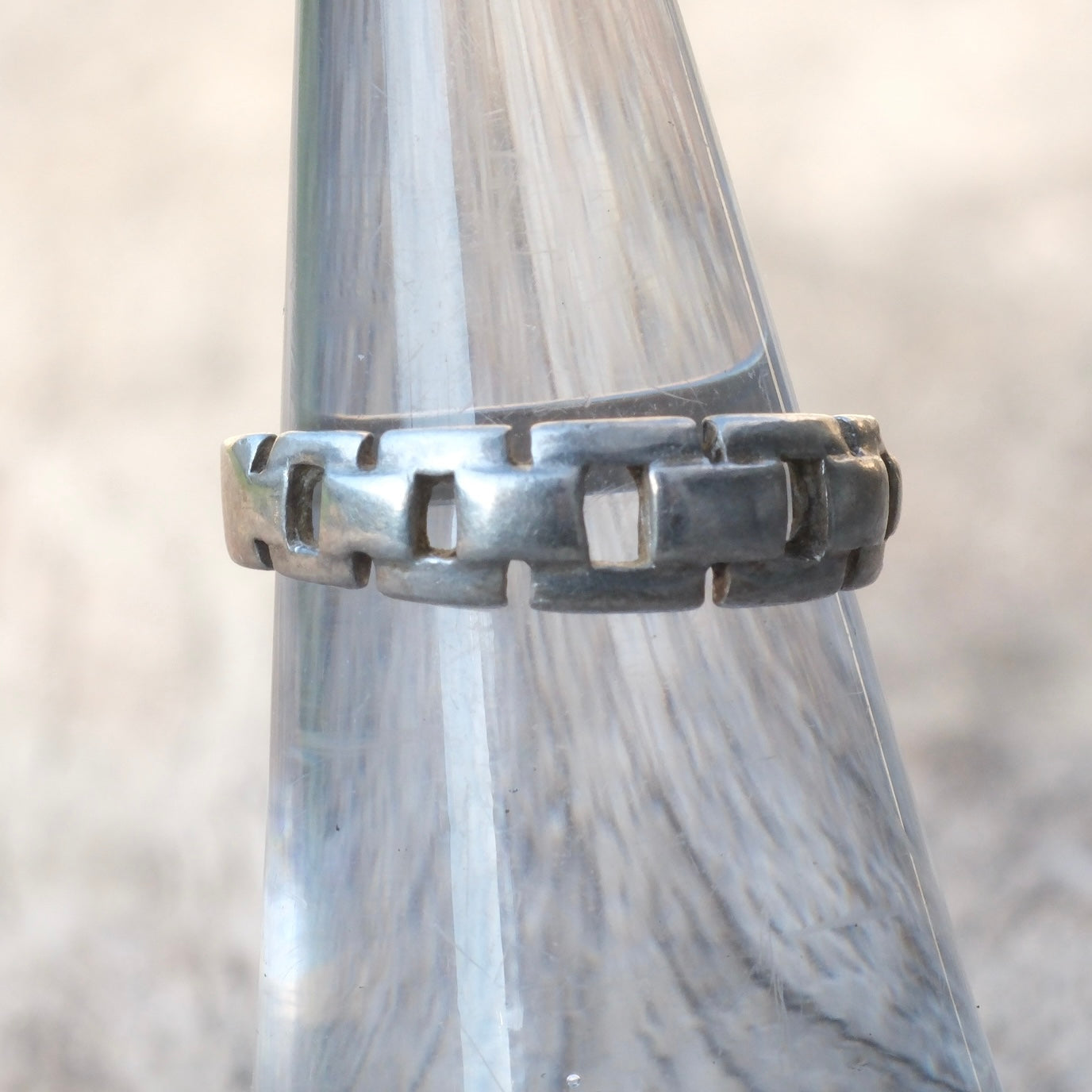 Vintage Sterling Silver Chain Ring 5.5