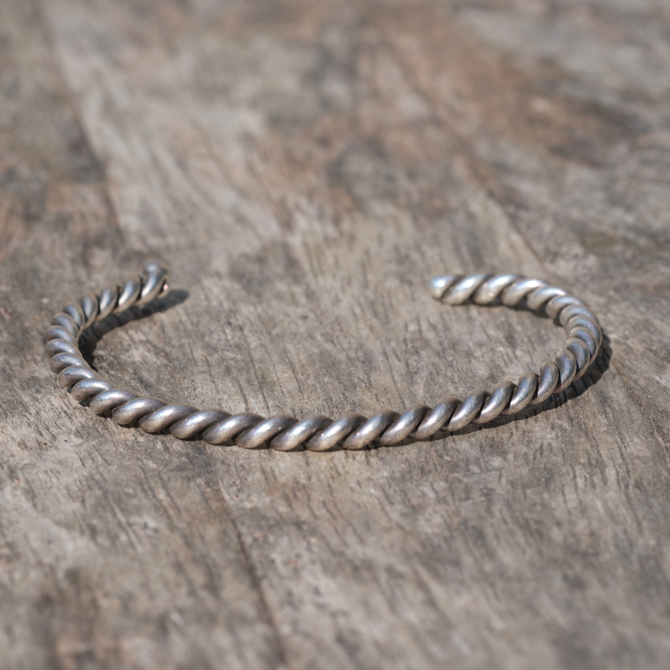 Vintage Sterling Silver Twisted Rope Cuff