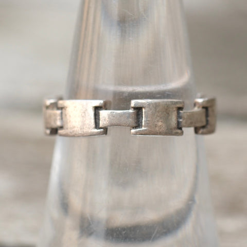 Vintage Sterling Chain Ring 6.75
