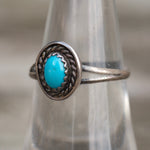 Vintage Sterling Turquoise Roper Ring 7.5