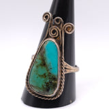 Vintage Sterling Turquoise Ring 9.75