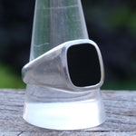 Vintage Sterling Onyx Signet Ring 11.75