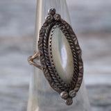 Vintage Sterling Mother Of Pearl Ring 5.75