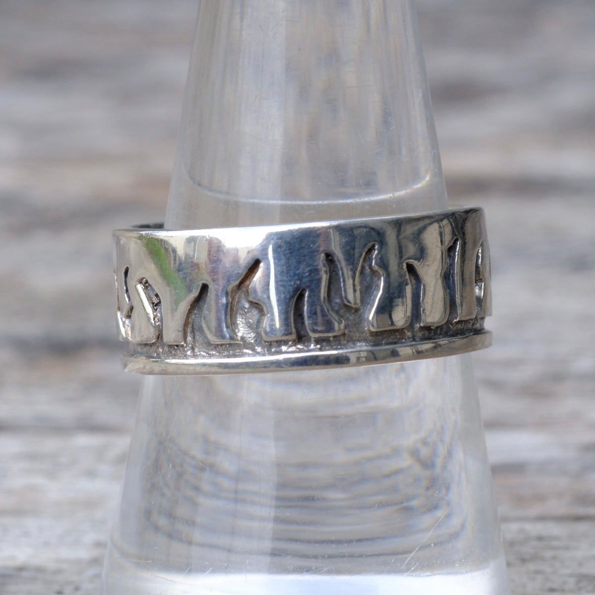 Sterling Silver Flame Band Ring 9