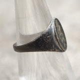 Vintage Sterling Engraved Signet Ring 5.75