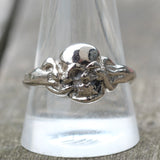 Vintage White Bronze Biker Ring 12
