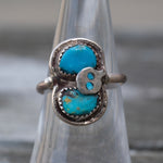 Vintage Sterling Effie Turquoise Snake Ring 6.75