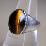 Vintage Sterling Tigers Eye Cabochon Ring 8