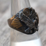 Vintage Sterling and Copper Eagle Ring 8.5