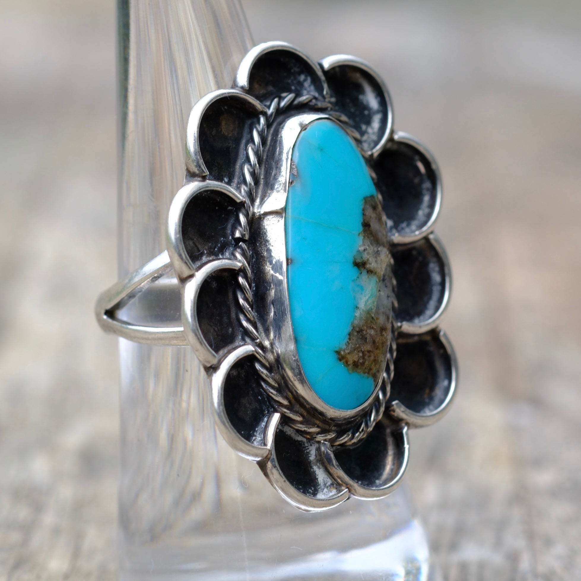 Vintage Sterling Turquoise Ring 7