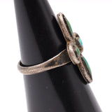 Vintage Sterling Turquoise Cluster Ring 6.75