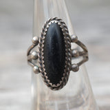 Vintage Sterling Onyx Ring 6.5