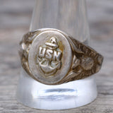 Vintage Sterling USN Signet Ring 12.75