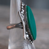 Vintage Sterling Green Carnelian Ring 6