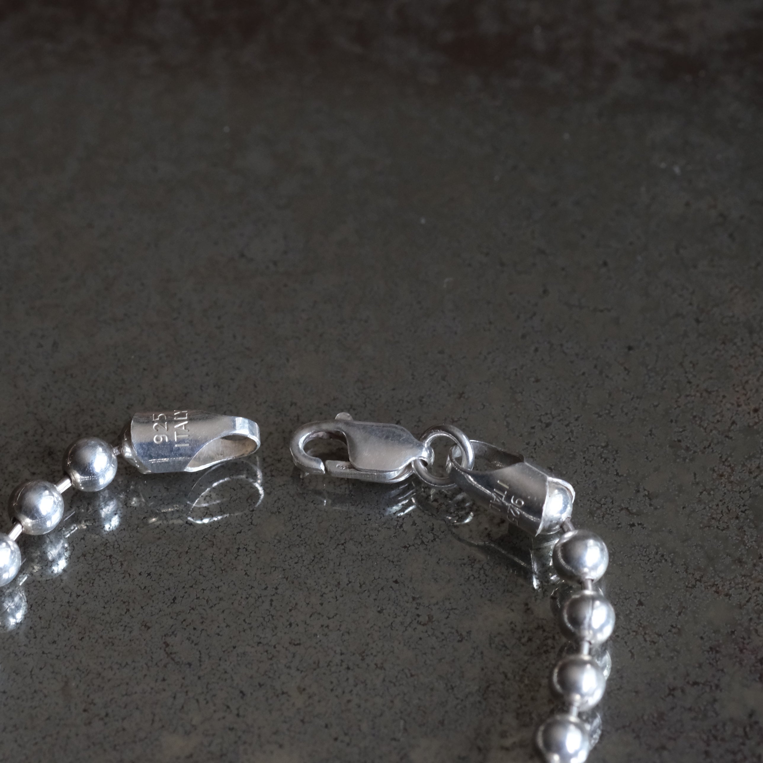 Vintage Sterling Silver Ball Chain Bracelet 7"