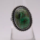 Vintage Sterling Turquoise Roper Ring 6.5