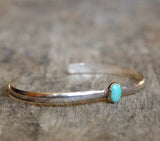 Vintage Sterling Turquoise Stamped Cuff