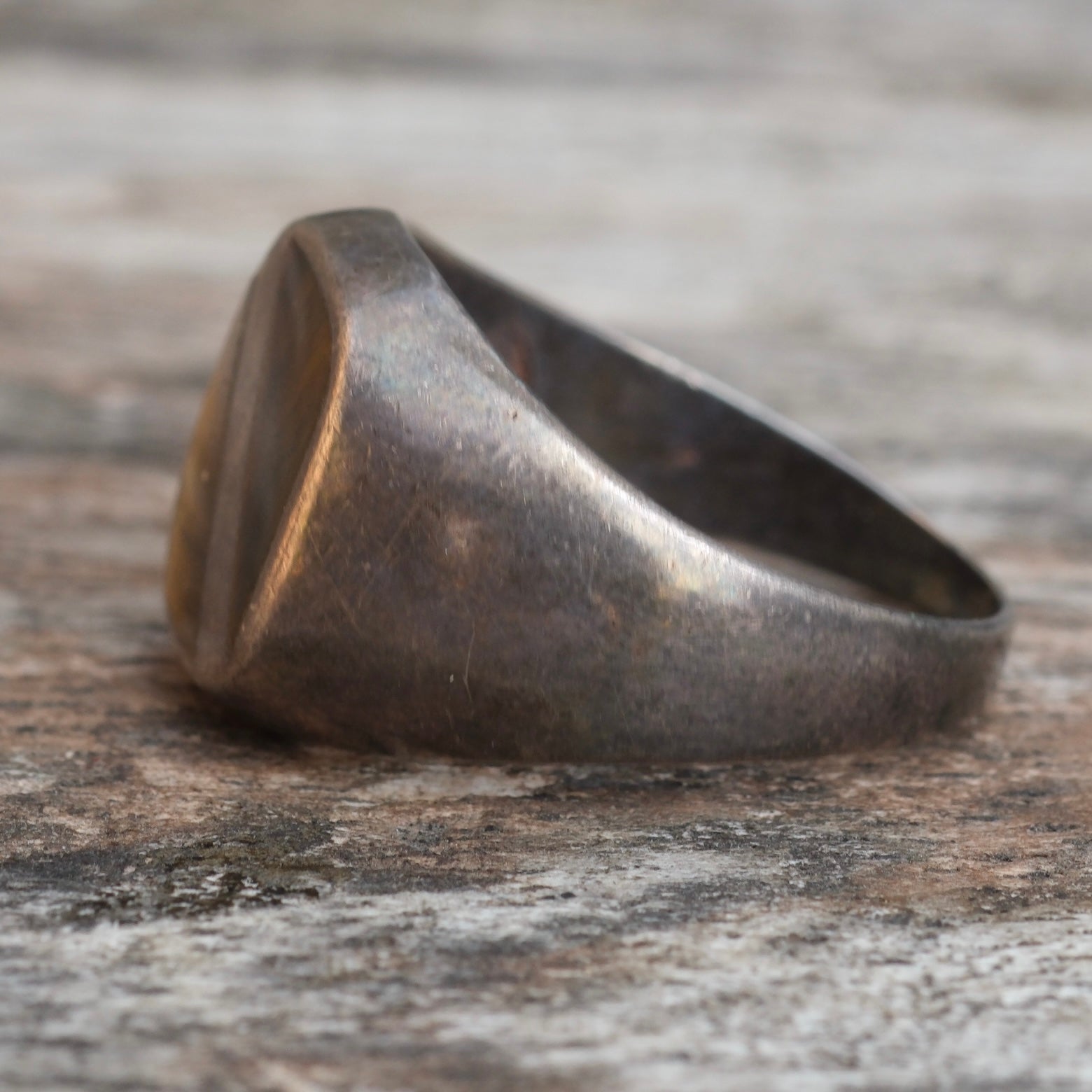 Vintage Sterling Tigers Eye Signet Ring 10