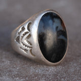 Vintage Sterling Trading Post Petrified Wood V for Victory Ring 9